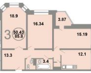 3-комнатная квартира площадью 86 кв.м, 3-й мкр, 18 | цена 9 800 000 руб. | www.metrprice.ru