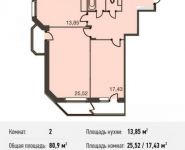 2-комнатная квартира площадью 80.9 кв.м, Можайское ш., 38 | цена 8 818 100 руб. | www.metrprice.ru