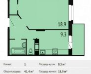 1-комнатная квартира площадью 41.4 кв.м, Лермонтова ул, 10к1 | цена 3 196 400 руб. | www.metrprice.ru