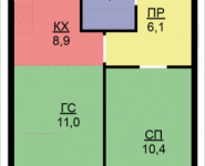 2-комнатная квартира площадью 40.7 кв.м, Бачуринская, корп.4 | цена 4 599 100 руб. | www.metrprice.ru