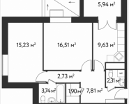 2-комнатная квартира площадью 63.57 кв.м, Фабрициуса | цена 10 622 547 руб. | www.metrprice.ru