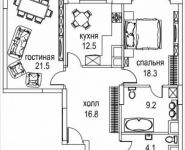 2-комнатная квартира площадью 84 кв.м, Авиационная ул., 77К2 | цена 20 928 651 руб. | www.metrprice.ru