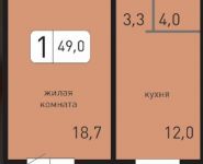 1-комнатная квартира площадью 49 кв.м, Тверецкий пр-д, 18/2 | цена 2 499 009 руб. | www.metrprice.ru