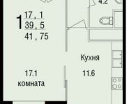 1-комнатная квартира площадью 44 кв.м, Академика Янгеля ул., 2 | цена 7 800 000 руб. | www.metrprice.ru