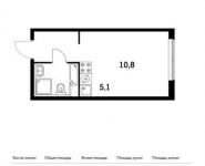 1-комнатная квартира площадью 23.4 кв.м, Боровское ш., 2 | цена 3 556 800 руб. | www.metrprice.ru