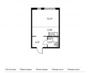 1-комнатная квартира площадью 25.73 кв.м, Складочная ул, 6 | цена 5 346 694 руб. | www.metrprice.ru
