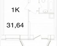 1-комнатная квартира площадью 31.6 кв.м, Живописная улица, вл21 | цена 2 764 337 руб. | www.metrprice.ru