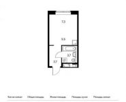 1-комнатная квартира площадью 20.2 кв.м, Ленинский проспект, 20 | цена 3 747 100 руб. | www.metrprice.ru