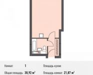 1-комнатная квартира площадью 30.9 кв.м, Донецкая ул., 30С1 | цена 4 222 228 руб. | www.metrprice.ru