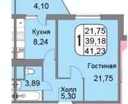 1-комнатная квартира площадью 41 кв.м, Очаковская Большая ул., 44к2 | цена 6 802 950 руб. | www.metrprice.ru