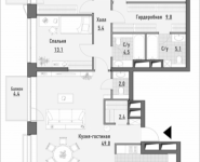 3-комнатная квартира площадью 129.45 кв.м, 1-я Ямская, 8 | цена 38 950 000 руб. | www.metrprice.ru