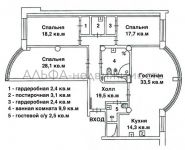 4-комнатная квартира площадью 175 кв.м, Карамышевская наб., 48К2 | цена 44 990 000 руб. | www.metrprice.ru