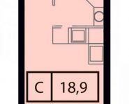 1-комнатная квартира площадью 18.9 кв.м,  | цена 3 066 563 руб. | www.metrprice.ru