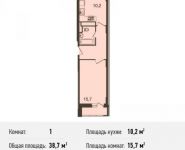 1-комнатная квартира площадью 38.7 кв.м, Бережок ул., 4 | цена 2 631 600 руб. | www.metrprice.ru