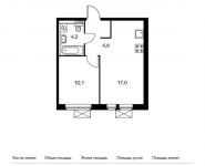 1-комнатная квартира площадью 35.9 кв.м,  | цена 3 263 310 руб. | www.metrprice.ru
