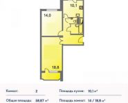 2-комнатная квартира площадью 58 кв.м, Родионова ул., 4 | цена 6 593 440 руб. | www.metrprice.ru