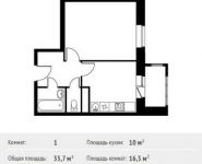 1-комнатная квартира площадью 35.7 кв.м, Софийская ул, 21 | цена 2 896 841 руб. | www.metrprice.ru