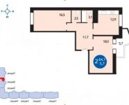 2-комнатная квартира площадью 64.7 кв.м, Гвардейская улица, 15 | цена 4 140 800 руб. | www.metrprice.ru