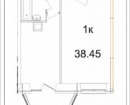 1-комнатная квартира площадью 38.5 кв.м, Живописная улица, вл21 | цена 2 762 532 руб. | www.metrprice.ru