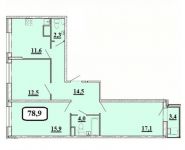 3-комнатная квартира площадью 78.9 кв.м, бульвар Космонавтов, 8 | цена 6 588 678 руб. | www.metrprice.ru