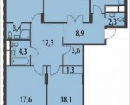 4-комнатная квартира площадью 128.4 кв.м, Олимпийский проспект, с10 | цена 28 724 536 руб. | www.metrprice.ru