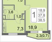 1-комнатная квартира площадью 38.5 кв.м, 2-й Грайвороновский проезд, 38, корп.5 | цена 5 956 527 руб. | www.metrprice.ru