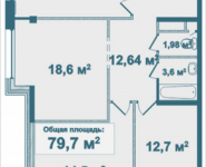 3-комнатная квартира площадью 79.7 кв.м, Парусная, 5 | цена 8 123 151 руб. | www.metrprice.ru