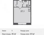 1-комнатная квартира площадью 37.1 кв.м, Весенняя ул., 4 | цена 3 471 633 руб. | www.metrprice.ru