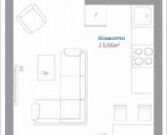 1-комнатная квартира площадью 23.8 кв.м, Новорязанское ш. | цена 1 871 535 руб. | www.metrprice.ru