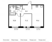 2-комнатная квартира площадью 56.2 кв.м, микрорайон Белая Дача, 4 | цена 5 861 660 руб. | www.metrprice.ru