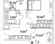 2-комнатная квартира площадью 65.5 кв.м, Строителей, корп.5 | цена 2 620 000 руб. | www.metrprice.ru