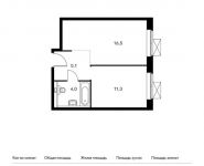 1-комнатная квартира площадью 36.9 кв.м, Внуковское п, Лётчика Грицевца ул, 3с2 | цена 3 306 240 руб. | www.metrprice.ru