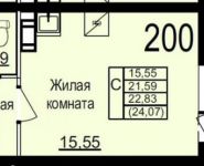 1-комнатная квартира площадью 24.1 кв.м, Осташковское ш. | цена 1 545 000 руб. | www.metrprice.ru