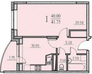 1-комнатная квартира площадью 41.8 кв.м, Центральная улица, 14 | цена 2 999 000 руб. | www.metrprice.ru