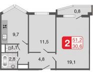 2-комнатная квартира площадью 50.9 кв.м, Авиаторов ул., 5С1 | цена 6 137 000 руб. | www.metrprice.ru