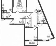 4-комнатная квартира площадью 153.9 кв.м, Серпуховский Вал ул. | цена 35 335 734 руб. | www.metrprice.ru