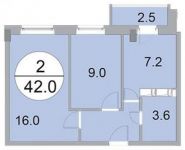 2-комнатная квартира площадью 42 кв.м, Им. Орлова ул., 6 | цена 2 604 000 руб. | www.metrprice.ru