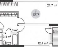 1-комнатная квартира площадью 47 кв.м, Ярцевская ул., 31 | цена 11 000 000 руб. | www.metrprice.ru