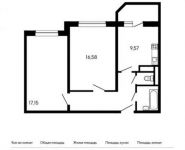 2-комнатная квартира площадью 57.7 кв.м, микрорайон Опытное Поле, 10 | цена 4 501 380 руб. | www.metrprice.ru