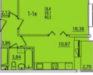 1-комнатная квартира площадью 39.4 кв.м, Бачуринская ул., 4К2 | цена 4 950 000 руб. | www.metrprice.ru