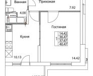1-комнатная квартира площадью 37.67 кв.м, 2-я Муравская | цена 5 429 904 руб. | www.metrprice.ru