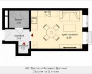 1-комнатная квартира площадью 23 кв.м,  | цена 2 419 571 руб. | www.metrprice.ru