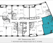 1-комнатная квартира площадью 61.3 кв.м, Вавилова, 69 | цена 11 913 287 руб. | www.metrprice.ru