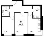 2-комнатная квартира площадью 66.8 кв.м, Головинское шоссе, д.влд10 | цена 12 832 280 руб. | www.metrprice.ru