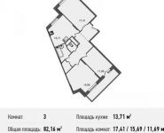 3-комнатная квартира площадью 0 кв.м, Богородский мкр, 14 | цена 4 508 941 руб. | www.metrprice.ru