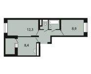 2-комнатная квартира площадью 40.1 кв.м, Заречная улица, 23 | цена 4 220 383 руб. | www.metrprice.ru