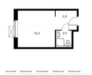 1-комнатная квартира площадью 24.2 кв.м, Внуковское п, Лётчика Грицевца ул, 3с2 | цена 2 894 320 руб. | www.metrprice.ru