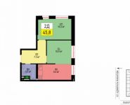 2-комнатная квартира площадью 46.9 кв.м, Выборгская ул., 7К1 | цена 8 061 832 руб. | www.metrprice.ru