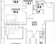 3-комнатная квартира площадью 108 кв.м, Верхняя, 34, корп.1 | цена 36 824 125 руб. | www.metrprice.ru