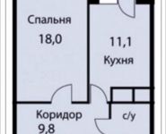 1-комнатная квартира площадью 43.3 кв.м, 3-й Нижнелихоборский проезд, 13к2 | цена 3 399 050 руб. | www.metrprice.ru